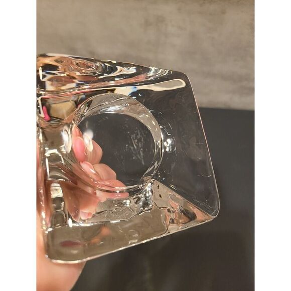 Nybro Crystal Pyramid Candle Holders by Tord Kjellstrom Sweden MCM Set of 2 - Picture 8 of 11